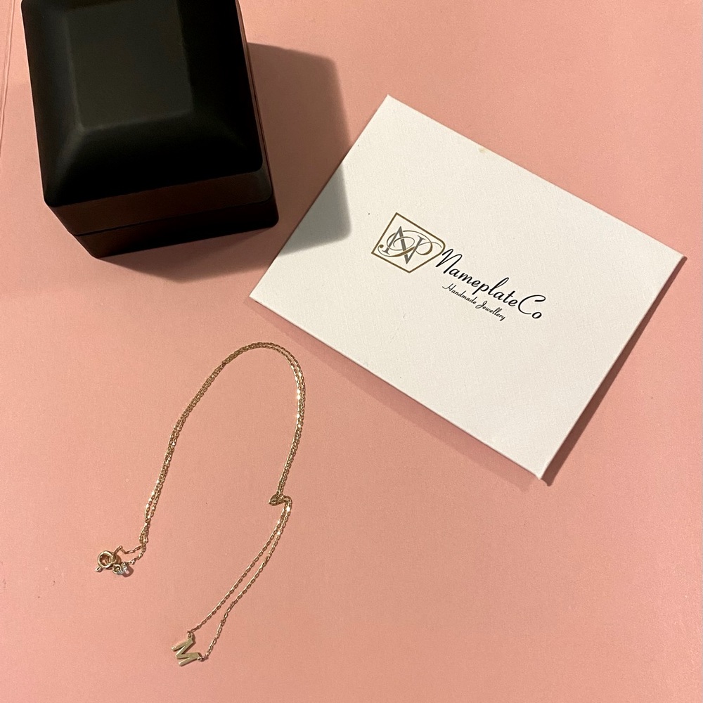 14K Gold letter name necklace! 16" Still new and rarely used.